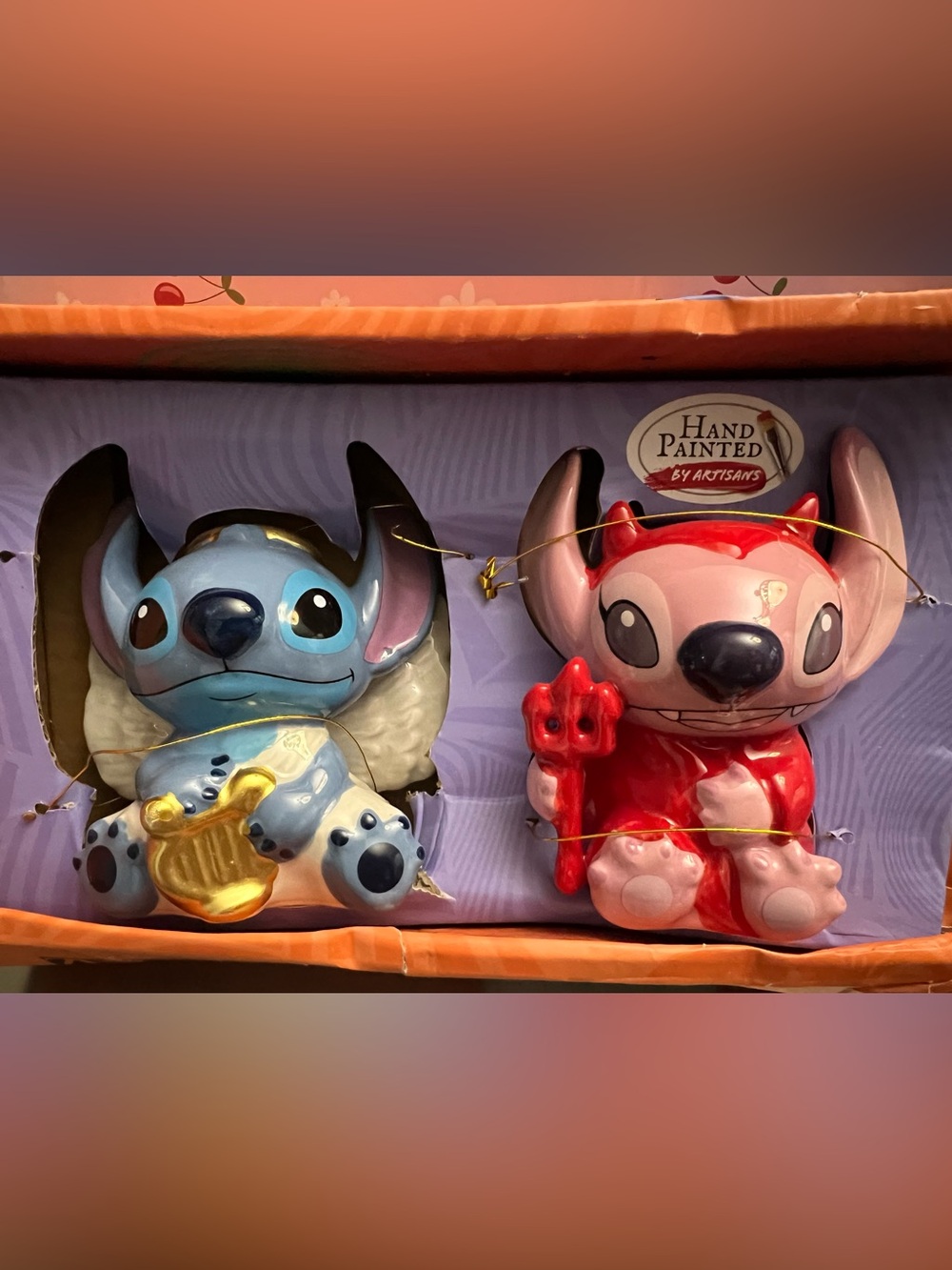 Disney Stitch Ceramic Angel & Devil Salt and Pepper Shakers - Blue & Red